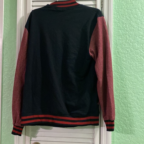Marvel Mens Deadpool Red and Black Button Down Jacket Sweatshirt L - Picture 8 of 8